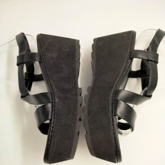 Prada Black 90s Criss Cross Platform Sandals 39.5 9.5 - Picture 4 of 9